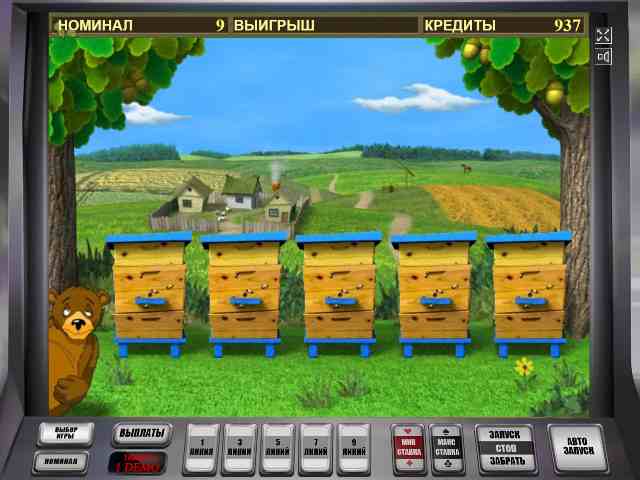 Бонусная игра аппарата Медведь и Пчела Sweet Life: бонусный раунд